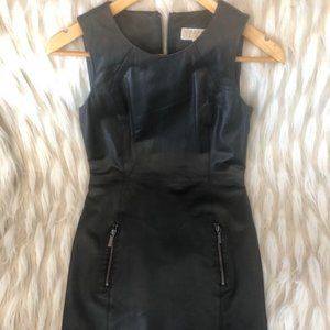 Michael Kors Leather Dress With Two Front Zippers